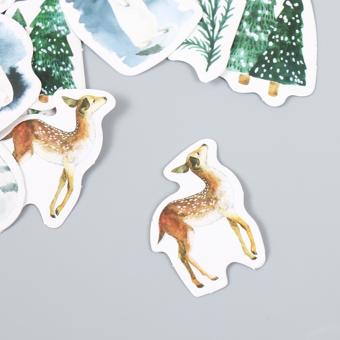 Наклейки для творчества "Туманный лес" набор 45 шт 4,4х4,4х1,1 см