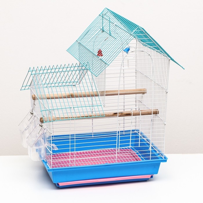 Клетка для птиц укомплектованная Bd-2/5h, 34 х 27 х 47 см, синяя Клетка для птиц укомплектованная Bd-2/5h, 34 х 27 х 47 см, синяя