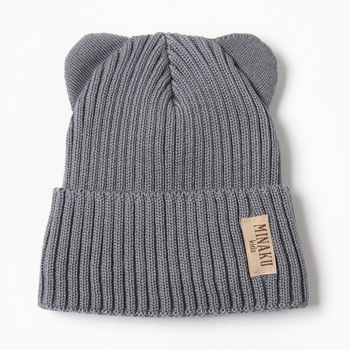 Шапка детская MINAKU, р-р 35-40, цвет серый Шапка детская MINAKU, р-р 35-40, цвет серый