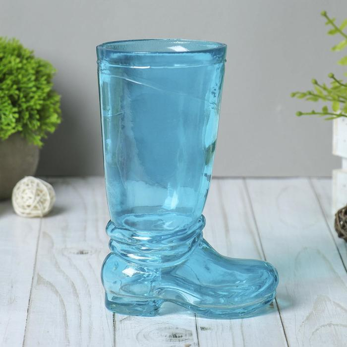 Ваза Ваза "Ботфорт" бирюзовая 18,5х8,5х11 см, 0,46л 1562