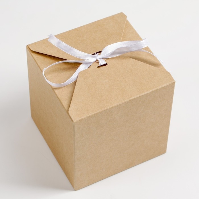 Коробка складная крафт, 10 х 10 х 10 см, набор 10 шт. Коробка складная крафт, 10 х 10 х 10 см, набор 10 шт.