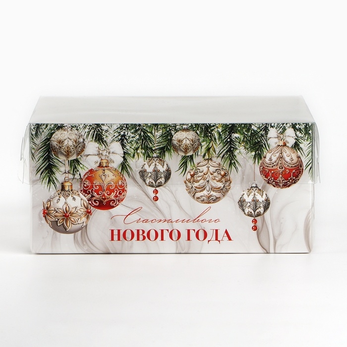 Коробка для капкейка «Счастливого Нового года!», 16 х 16 х 7.5 см, Новый год Коробка для капкейка «Счастливого Нового года!», 16 х 16 х 7.5 см, Новый год