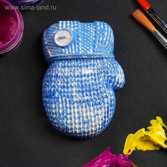 Новогодняя фигура под роспись с подвесом  Новогодняя фигура под роспись с подвесом "Варежка вязаная" 5х6см