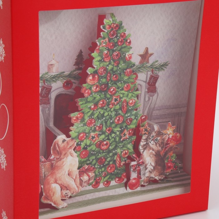 Подарочная коробка новогодняя складная с 3D эффектом «Чудо обязательно случится», 18 х 14 х 23 см, Новый год Подарочная коробка новогодняя складная с 3D эффектом «Чудо обязательно случится», 18 х 14 х 23 см, Новый год