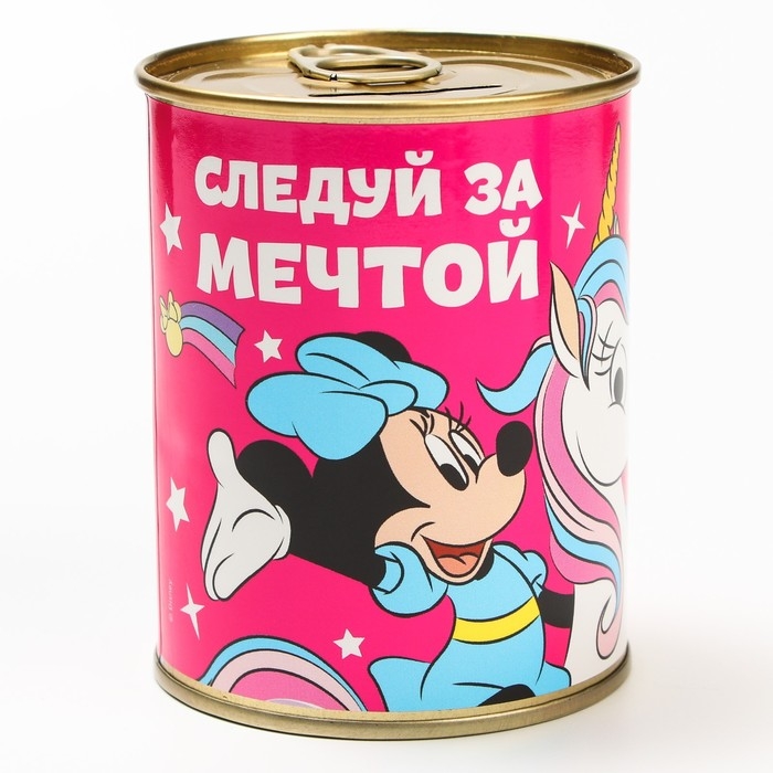 Копилка металлическая, 9,5 см х 7,5 см х 7,5 см Копилка металлическая, 9,5 см х 7,5 см х 7,5 см "Следуй за мечтой", Минни Маус
