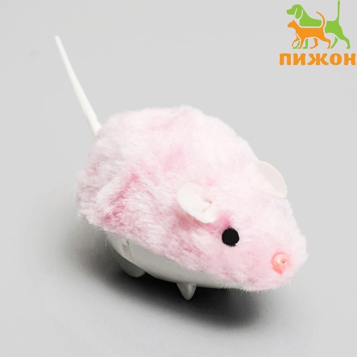 Мышь заводная меховая малая, 8,5 см, розовая Мышь заводная меховая малая, 8,5 см, розовая