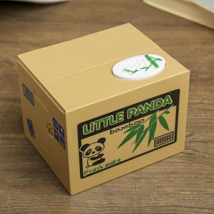 Копилка пластик Копилка пластик "Панда, прятающая монетки" от 2АА звук 9,5х12х10 см