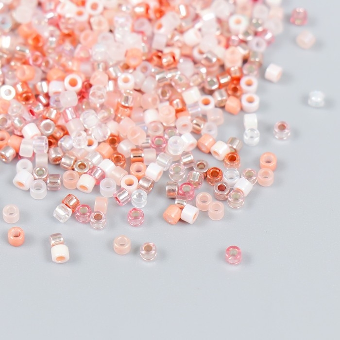 Бисер стекло 12/0 Бисер стекло 12/0 "Перламутр. Нежно-розовое ассорти" 10 гр