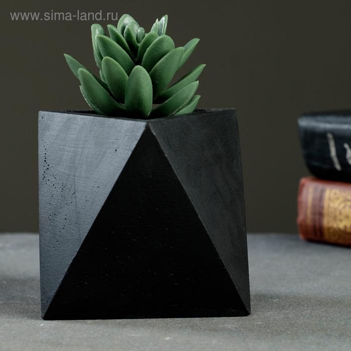 Кашпо бетонное  Кашпо бетонное "Абстракция" черное  11 х 11 х 9 см