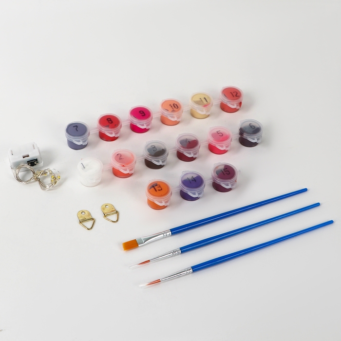 Картина по номерам с подрамником и гирляндой «Самолёт», 20 х 30 см Картина по номерам с подрамником и гирляндой «Самолёт», 20 х 30 см