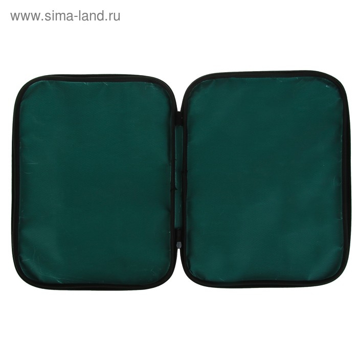 Папка с ручками текстильная А4, 350 х 270 х 20 мм, Calligrata "Офис", нейлон 600D, двуцветный кант, зелёная