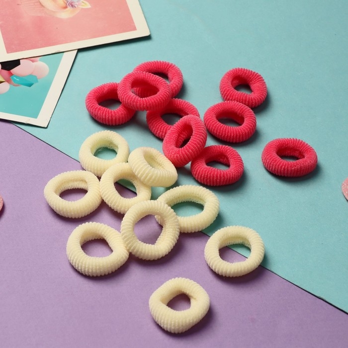 Резинка для волос  Резинка для волос "Махрушка спорт" (набор 100 шт) 2 см, розово-жёлтый