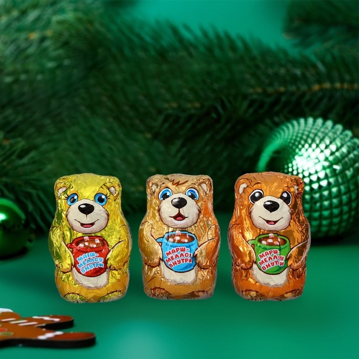 Шоколадная бомбочка Шоколадная бомбочка "Мишка с маршмеллоу", МИКС, 35 г