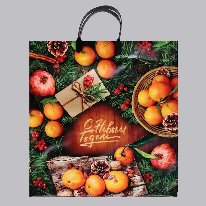 Новый год. Пакет  Новый год. Пакет "Вкусный праздник", полиэтиленовый с пластиковой ручкой, 40х44 см.