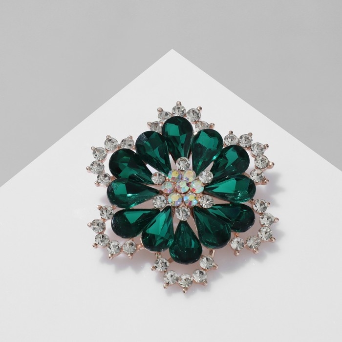 Брошь «Цветок», цветная в розовом золоте Брошь «Цветок», цветная в розовом золоте