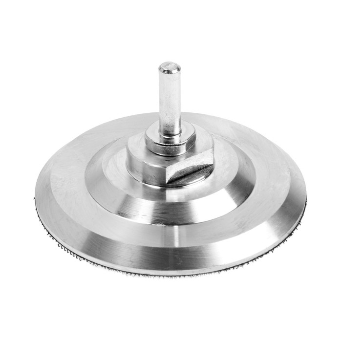 Насадка с липучкой для дрели и УШМ ТУНДРА, толстый алюминиевый диск, с адаптером, 100 мм Насадка с липучкой для дрели и УШМ ТУНДРА, толстый алюминиевый диск, с адаптером, 100 мм