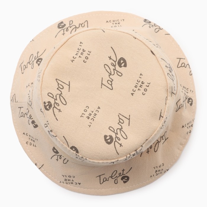 Панама детская Панама детская "Надписи" MINAKU, цв,бежевый , р-р 48-50