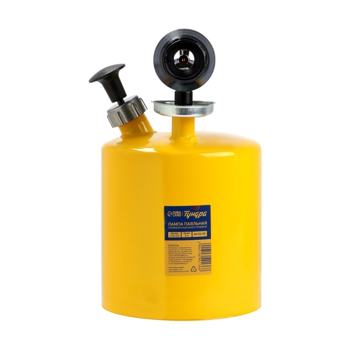 Лампа паяльная ТУНДРА, направленный факел пламени, расход <1.2 л/ч, АИ 92-95, объем 2 л Лампа паяльная ТУНДРА, направленный факел пламени, расход <1.2 л/ч, АИ 92-95, объем 2 л