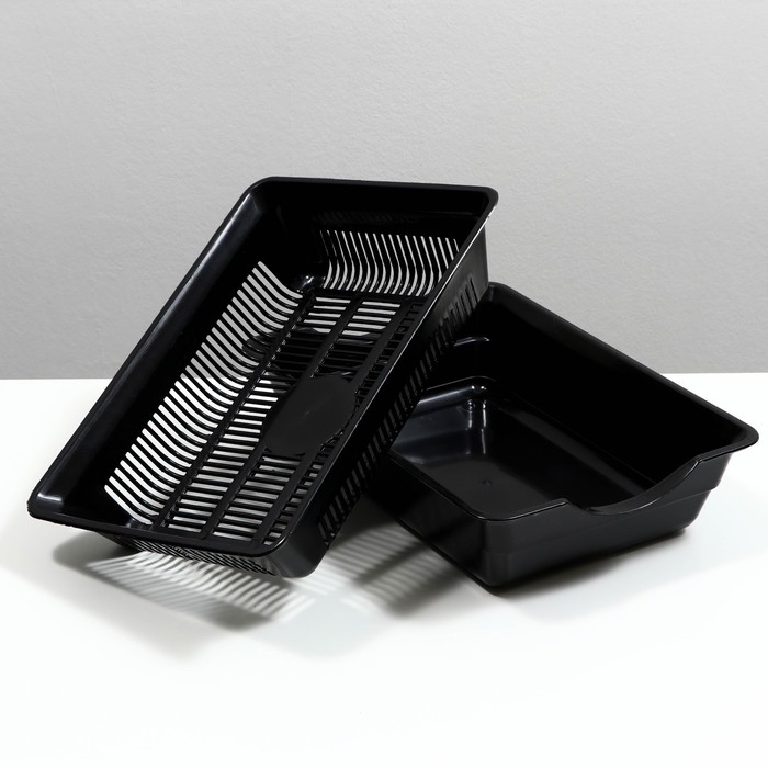 Туалет глубокий с сеткой 36 х 25 х 9 см, чёрный Туалет глубокий с сеткой 36 х 25 х 9 см, чёрный