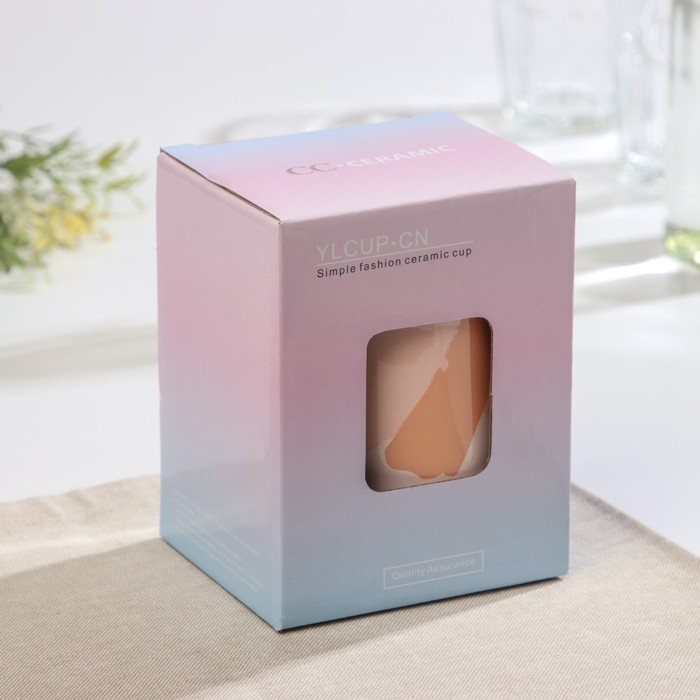 Кружка керамическая с крышкой и ложкой «Анабель», 350 мл, рисунок МИКС Кружка керамическая с крышкой и ложкой «Анабель», 350 мл, рисунок МИКС