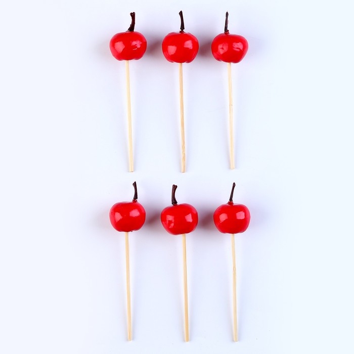 Шпажки «Яблочки», красные, в наборе 6 штук Шпажки «Яблочки», красные, в наборе 6 штук