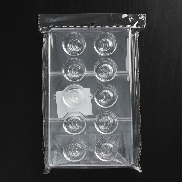 Форма для конфет и шоколада «Конфи», 20×12×2,5 см, 10 ячеек 3×1,5 см, цвет прозрачный Форма для конфет и шоколада «Конфи», 20×12×2,5 см, 10 ячеек 3×1,5 см, цвет прозрачный