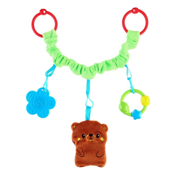 Растяжка - погремушка мягкая на кроватку/коляску «Мишка», Крошка Я Растяжка - погремушка мягкая на кроватку/коляску «Мишка», Крошка Я