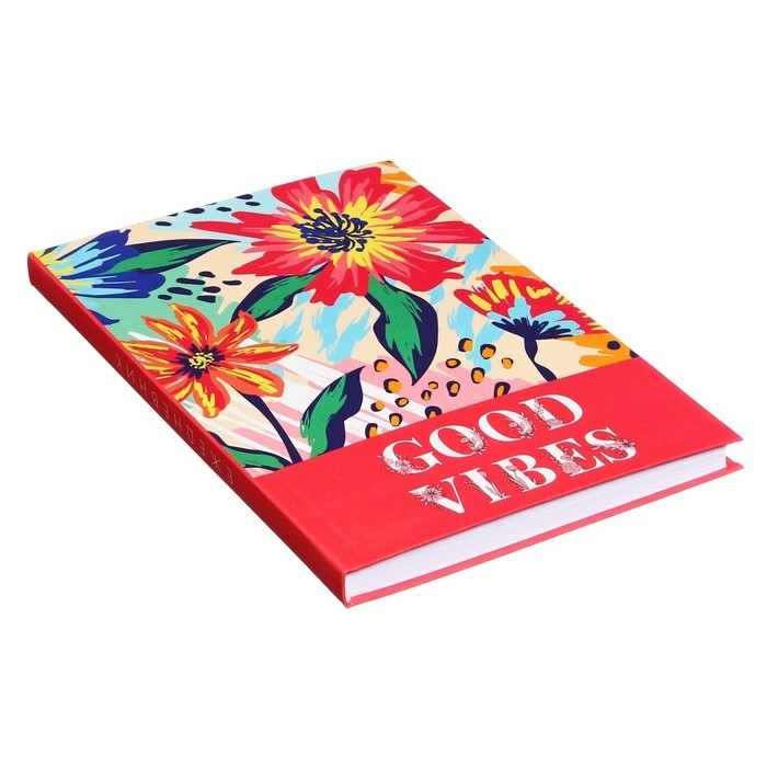 Ежедневник недатированный на сшивке А5 136 листов, интегральная обложка, глянцевая ламинация, Feel my vibe Ежедневник недатированный на сшивке А5 136 листов, интегральная обложка, глянцевая ламинация, Feel my vibe