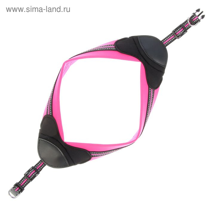 Шлейка супермягкая со светоотражающей прошивкой, обхват 48-54 см, розовая Шлейка супермягкая со светоотражающей прошивкой, обхват 48-54 см, розовая