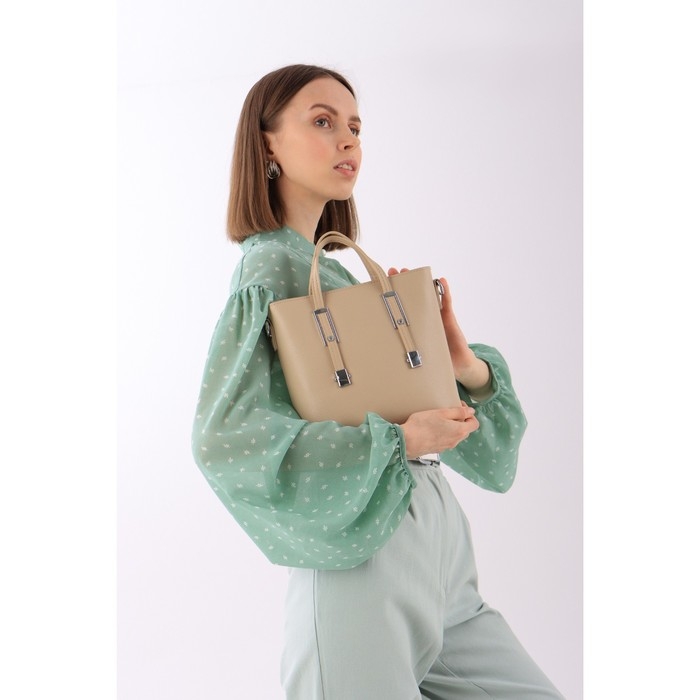 Сумка на молнии, цвет бежевый