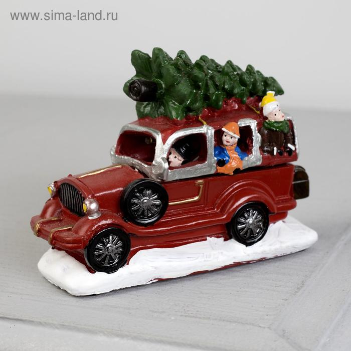 Светодиодная фигура «Автомобиль с ёлкой», керамика, батарейки AG10х3 ( в комплекте), свечение тёплое белое Светодиодная фигура «Автомобиль с ёлкой», керамика, батарейки AG10х3 ( в комплекте), свечение тёплое белое
