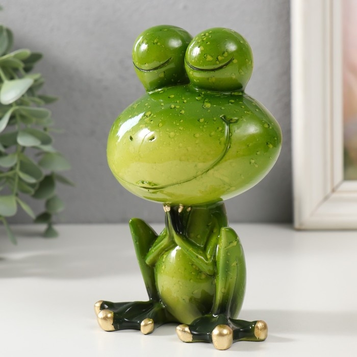 Сувенир полистоун лак Сувенир полистоун лак "Лягушонок медитирует" 10х7х15 см