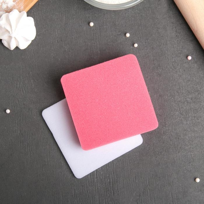 Набор матов для моделирования и сушки цветов из мастики, 9,5×9,5×1,5 см, 2 шт, цвет белый, розовый Набор матов для моделирования и сушки цветов из мастики, 9,5×9,5×1,5 см, 2 шт, цвет белый, розовый