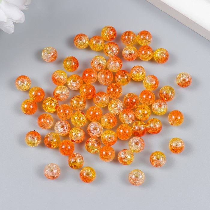 Бусины для творчества пластик Бусины для творчества пластик "Мыльный пузырь красно-жёлтый" набор 20 гр 0,8х0,8х0,8 см