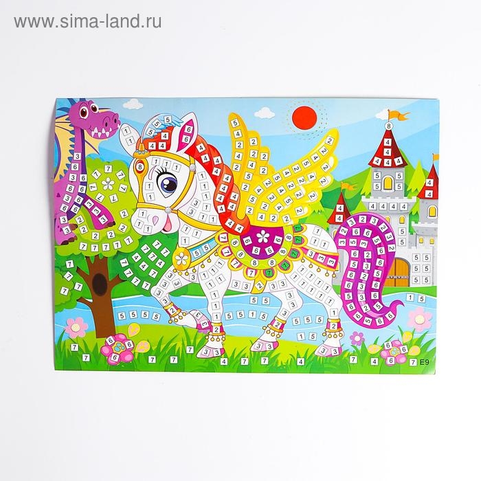 Мозаика стикерная «Пегас» блестки, стразы Мозаика стикерная «Пегас» блестки, стразы