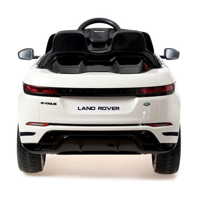 Электромобиль Range Rover Evoque, кожаное сиденье, EVA колеса, цвет белый Электромобиль Range Rover Evoque, кожаное сиденье, EVA колеса, цвет белый