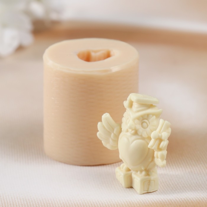 Молд силиконовый Молд силиконовый "Ученая сова №3" 4х4,2х4,2 см