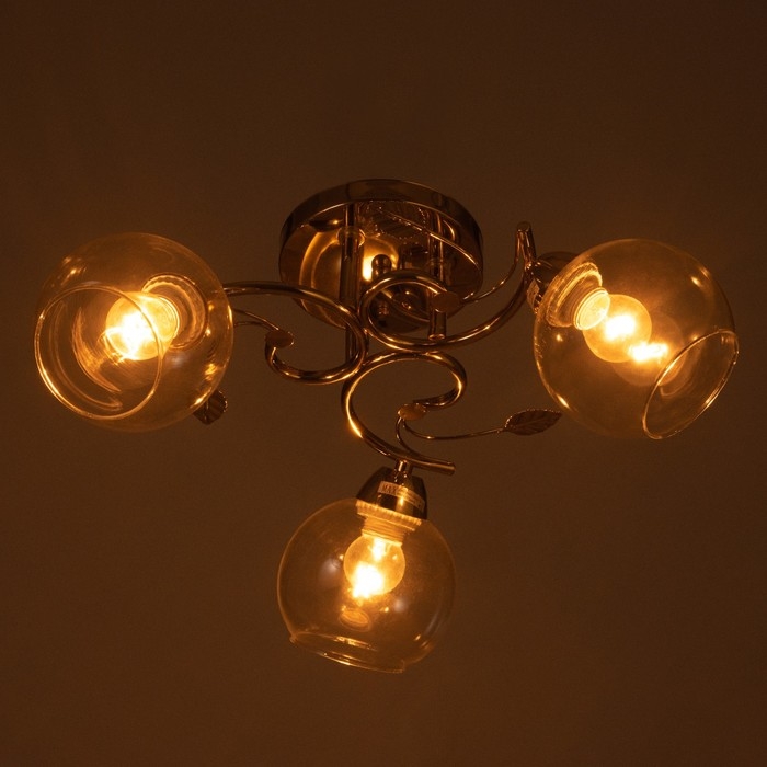 Люстра Люстра "Алеста" 3х60Вт Е27 Золото 52х52х23см