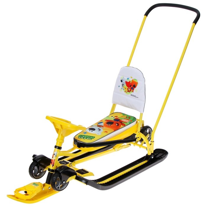 Снегокат с колёсами «Тимка спорт 6 Ми-ми-мишки», с родительской ручкой, со спинкой и ремнём безопасности Снегокат с колёсами «Тимка спорт 6 Ми-ми-мишки», с родительской ручкой, со спинкой и ремнём безопасности