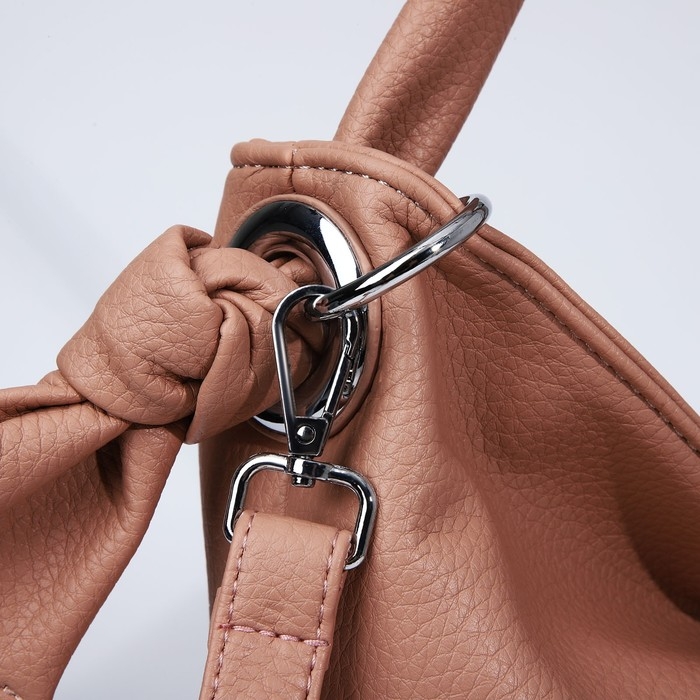 Сумка-тоут на молнии, 2 наружных кармана, цвет розовый