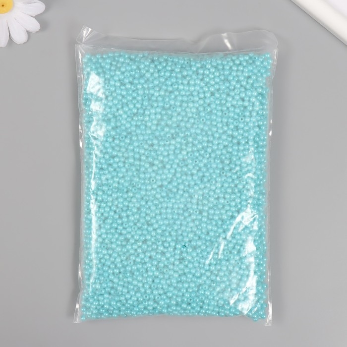 Набор бусин Набор бусин "Жемчуг" d 4 мм, 250 гр, голубая бирюза