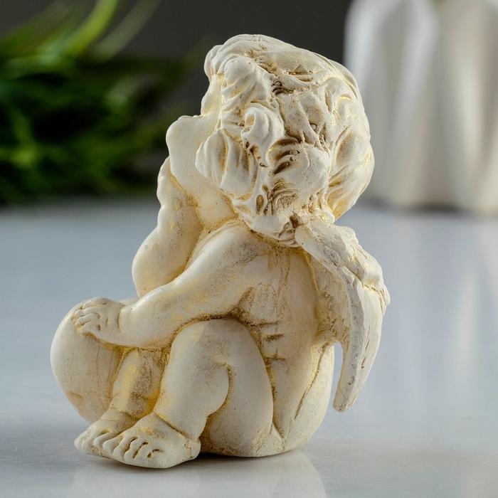 Фигура Фигура "Ангел с сердцем" позолота, 6х8х5см