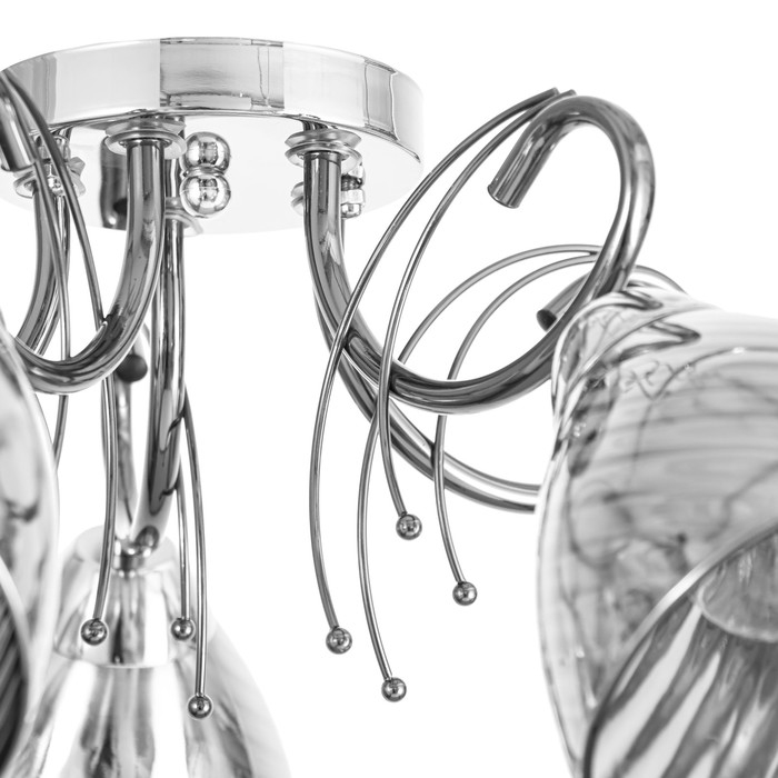 Люстра потолочная Белл 5х40Вт Е27 Хром, Черный хром 57x57x22 см Люстра потолочная Белл 5х40Вт Е27 Хром, Черный хром 57x57x22 см