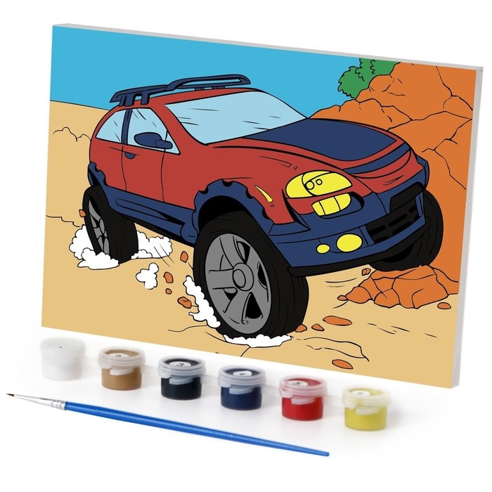Картина по номерам для детей «Джип», 21 х 15 см Картина по номерам для детей «Джип», 21 х 15 см