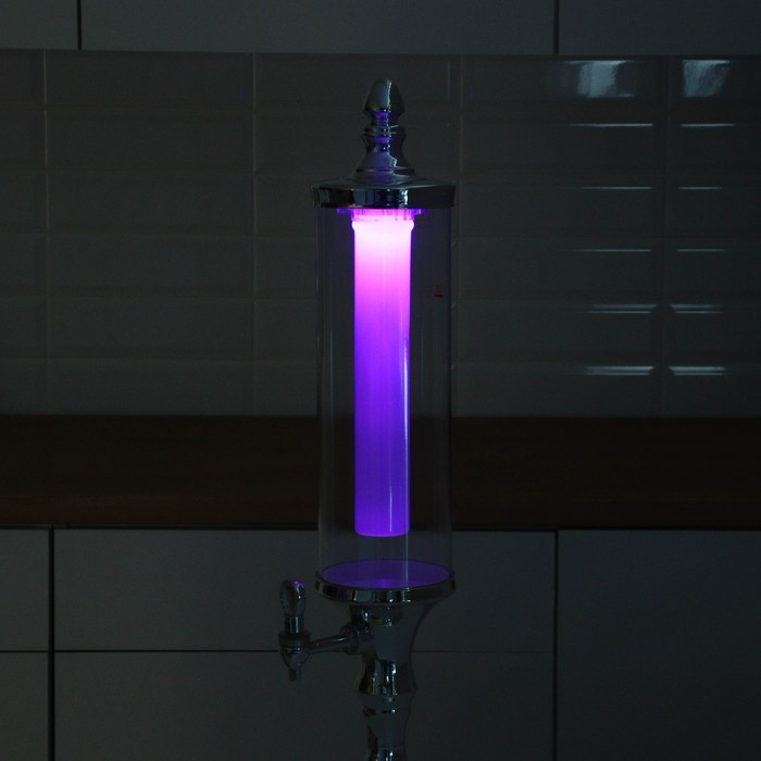 Башня пивная «Петронас», 3 л, колба с подсветкой, 2 батарейки, цвет металлик Башня пивная «Петронас», 3 л, колба с подсветкой, 2 батарейки, цвет металлик