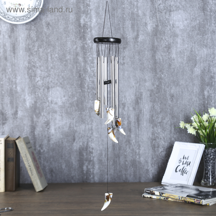 Музыка ветра металл, пластик Музыка ветра металл, пластик "Мраморный клык" 5 трубок 60 см