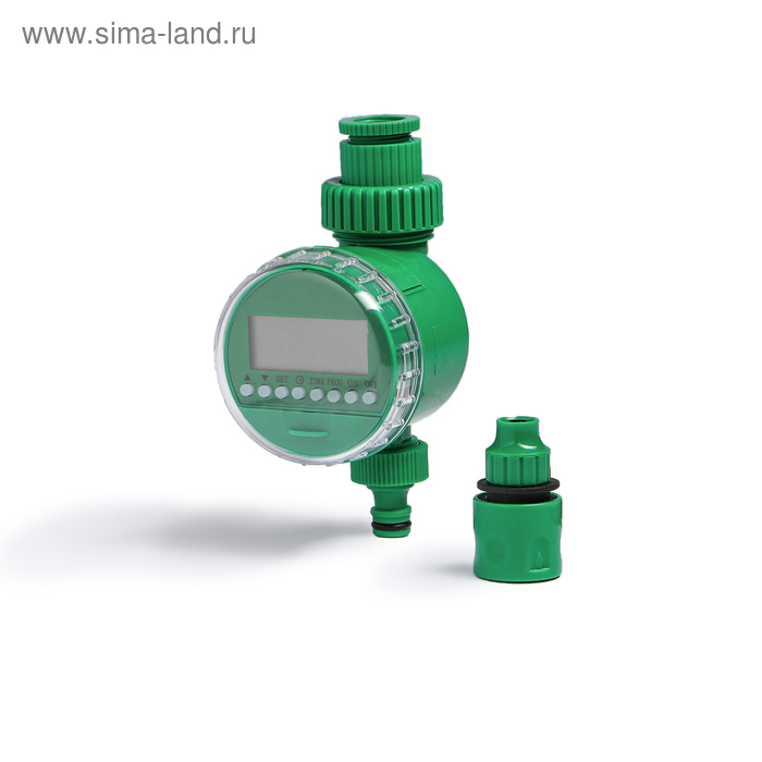 Таймер для полива, электронный, с комплектом коннекторов, пластик, Greengo Таймер для полива, электронный, с комплектом коннекторов, пластик, Greengo