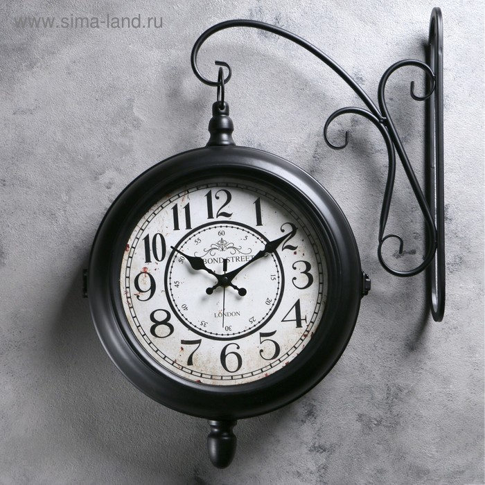 Часы настенные двусторонние, на подвесе Часы настенные двусторонние, на подвесе "Секка", дискретный ход, d-22 см, 40 х 30 см, 2 АА