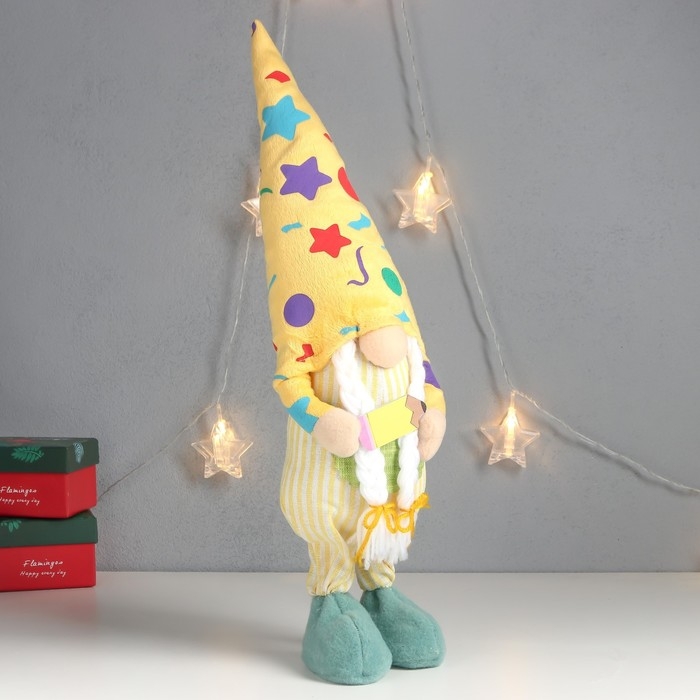 Кукла интерьерная свет Кукла интерьерная свет "Бабусечка в ярком наряде, с карандашом" 52х13х12 см