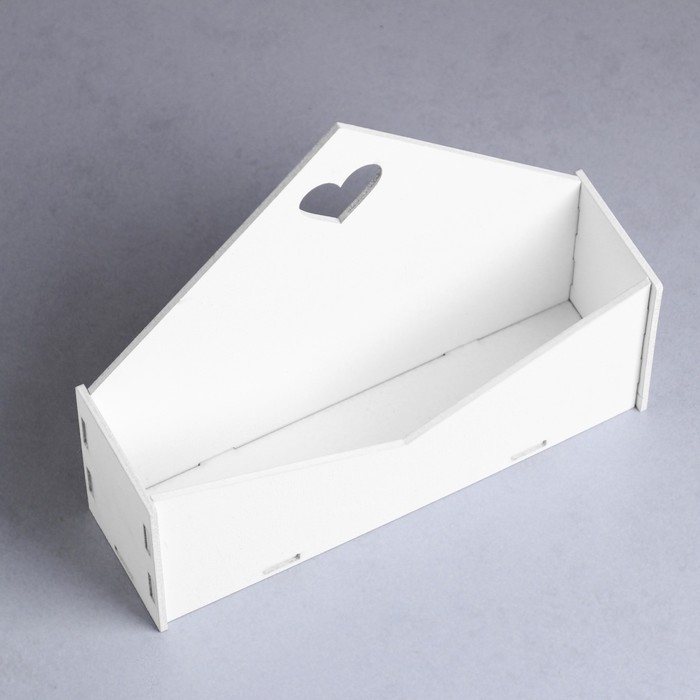 Кашпо деревянное 21×6×18 см Конверт  Кашпо деревянное 21×6×18 см Конверт "Доброе Сердце", белый Дарим Красиво